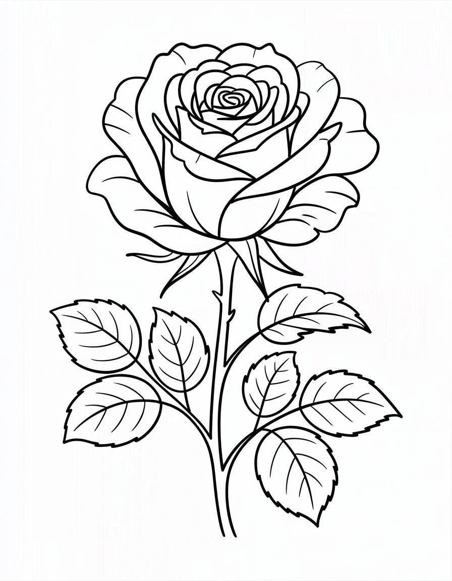 Single Rose Bloom